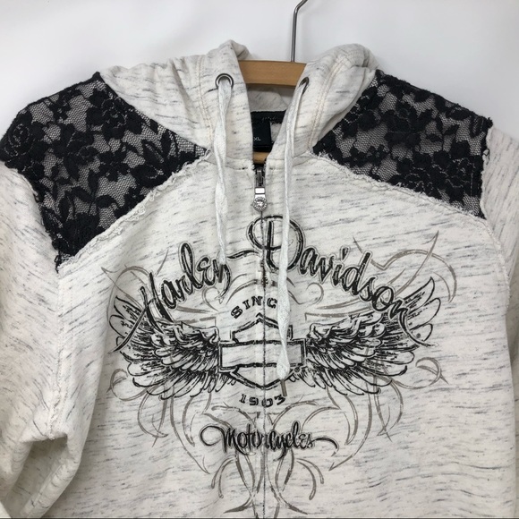 SOLD! Harley Davidson Women's Full Zip Hoodie - Picture 2 of 5